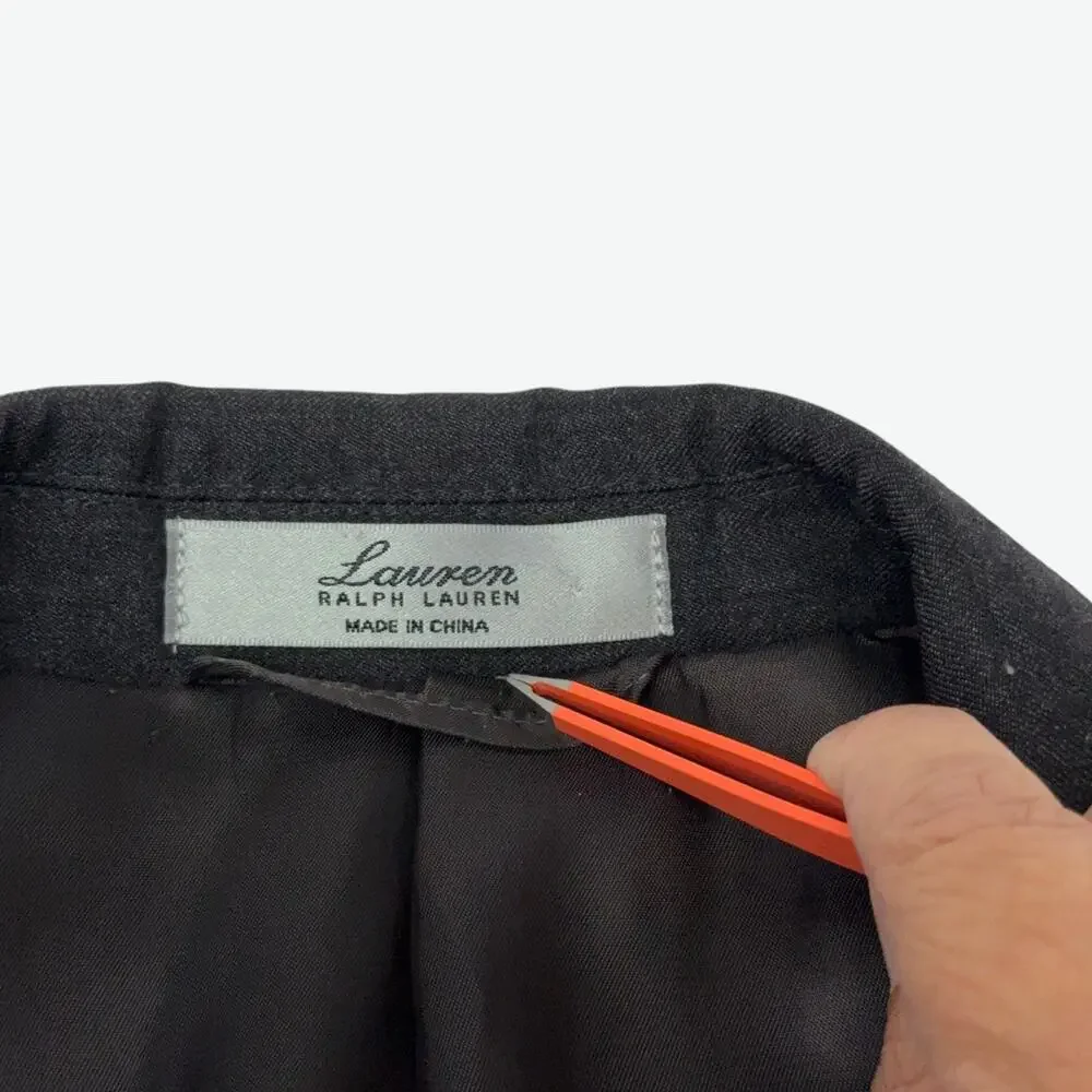 Lauren Ralph Lauren Wool Blazer Mens 46R Charcoal Gray Sport Coat Jacket Preppy